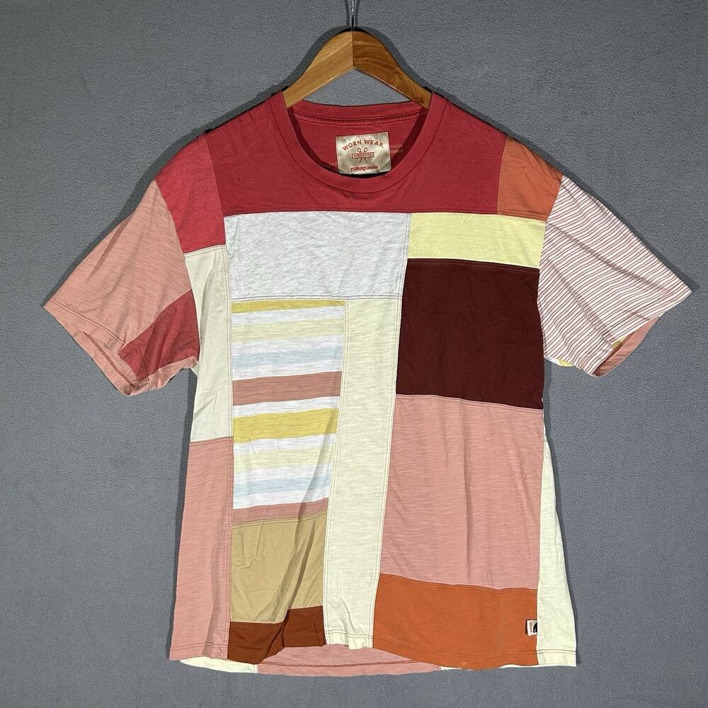 Rare Patagonia Recrafted Patchwork T-Shirt Size Medium Worn Wear Suay